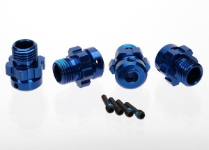 Wheel hub, splined, 17mm, 6061-T6 aluminum (blue-anodized) (4): screw pin, 4x13mm (with threadlock)