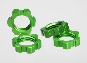 Wheel nuts, splined, 17mm (green-anodized) (4)