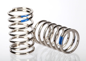 Spring, shock (nickel finish) (GTR) (2.925 rate, blue) (1 pair)