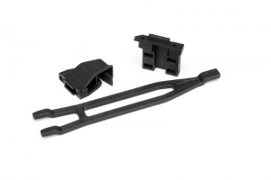 Battery hold-down, tall (1): hold-down retainer, front & rear (1 each) (allows for installation