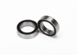 Ball bearings, black rubber sealed (10x15x4mm) (2)
