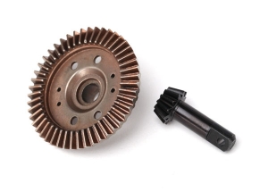 Ring gear, differential: pinion gear, differential (12:47 ratio) (front)
