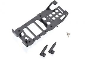 Main frame, battery holder (1): canopy mounting posts (2): screws (2)