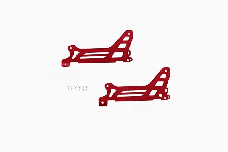 Main frame, side plate, outer (2) (red-anodized) (aluminum): screws (6)