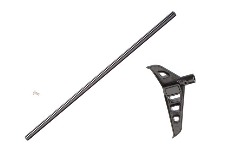 Tail boom (black-anodized): tail fin: screw (1)