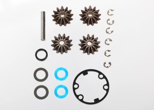 Gear set, differential (output gears (2): spider gears (2): spider gear shaft): output gear seals (x
