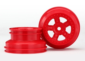 Wheels, SCT red, beadlock style, dual profile (1.8' inner, 1.4' outer) (2)