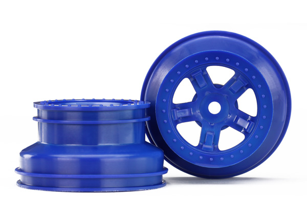 Wheels, SCT blue, beadlock style, dual profile (1.8' inner, 1.4' outer) (2)