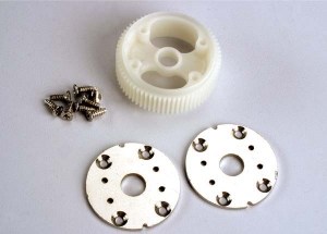 Gear, main differential (48 pitcy):metal side plates (2) self-tapping screws (8)