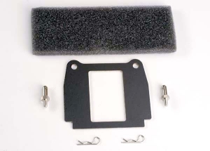 Hold-down plate, battery: hold-down posts (2): foam adhesive pads (2): body clips (2)