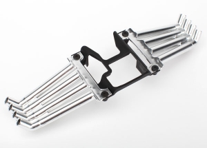 Header pipes, satin chrome
