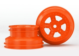 Wheels, SCT orange, beadlock style, dual profile (1.8' inner, 1.4' outer) (2)