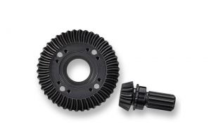 Ring gear, differential: pinion gear, differential (machined, spiral cut) (rear)
