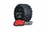 Tires & wheels, assembled, glued (X-Maxx black wheels, Maxx AT tires, foam inserts) left & right
