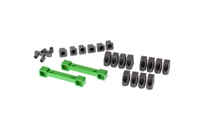 Mounts, suspension arms, aluminum (green-anodized) (front & rear)