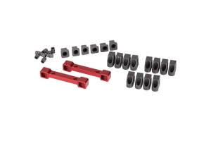 Mounts, suspension arms, aluminum (red-anodized) (front & rear): hinge pin retainers (12): inserts
