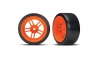 Tires and wheels, assembled, glued (split-spoke orange wheels, 1.9" Drift tires) (rear)