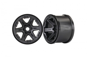 Wheels, 3.8" (black) (2) (17mm splined)