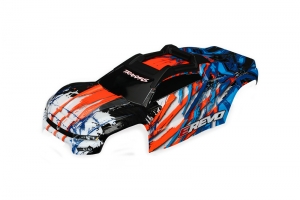 Body, E-Revo, orange: window, grill, lights decal sheet