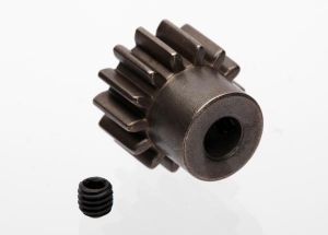 Gear, 14-T pinion (1.0 metric pitch) (fits 5mm shaft): set screw (compatible with steel spur gears)