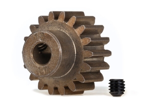 Gear, 18-T pinion (1.0 metric pitch) (fits 5mm shaft): set screw (compatible with steel spur gears)