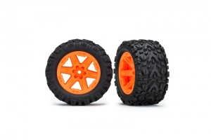 Tires & wheels, assembled, glued (2.8") (RXT orange wheels, Talon Extreme tires