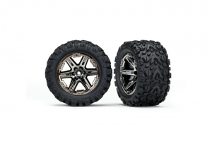 Tires & wheels, assembled, glued (2.8") (RXT black chrome wheels, Talon Extreme tires
