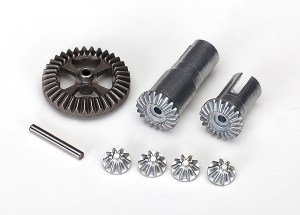 Gear set, differential, metal (output gears (2): spider gears (4): ring gear, 35T (1): 2x14.8mm pin