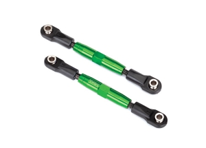 Camber links, front (TUBES green-anodized, 7075-T6 aluminum, stronger than titanium) (83mm) (2)/ rod ends (4)/ aluminum wrench (1)