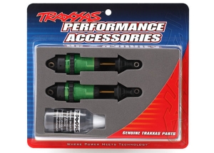 Shocks, GTR long green-anodized, PTFE-coated bodies with TiN shafts (fully assembled, without springs) (2)