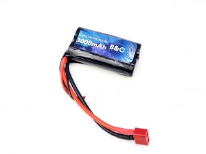 Аккумулятор Li-ion B&C 3000mAh, 7,4V, 20C, T‐plug для Remo Hobby 1/16, Himoto 1/18