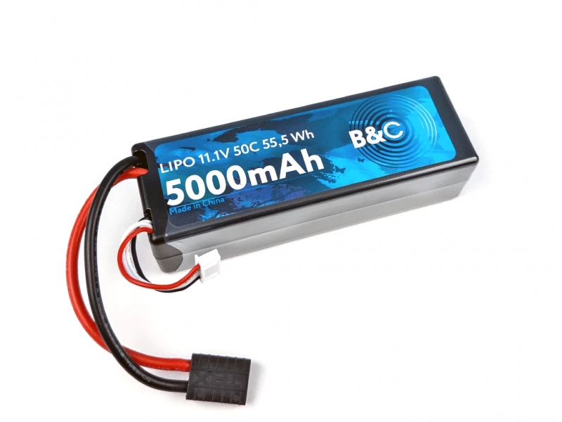 Аккумулятор LiPo B&C - 11.1v 5000мАч 50C (3S, Hardcase, разъём TRX)