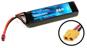 Аккумулятор LiPo B&C - 11.1v 5000мАч 90C (3S, Softcase, разъём XT60)