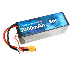 Аккумулятор LiPo B&C - 14.8v 5000мАч 50C (4S, Hardcase, разъём XT60)