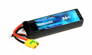 Аккумулятор B&C LiPo 5000 mAh 14.8V (4s) 90C, XT90, Soft case