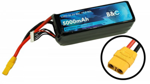 Аккумулятор B&C LiPo 5000 mAh 22.2V (6s), 90C, XT90, Soft case