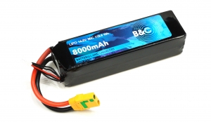 Аккумулятор B&C LiPo 14.8v 8000мАч 90C (4S, Softcase, разъём XT-90)
